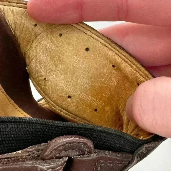 Clarks unstructured womens sandals size 7.5 brown leather slides - Picture 11 of 12